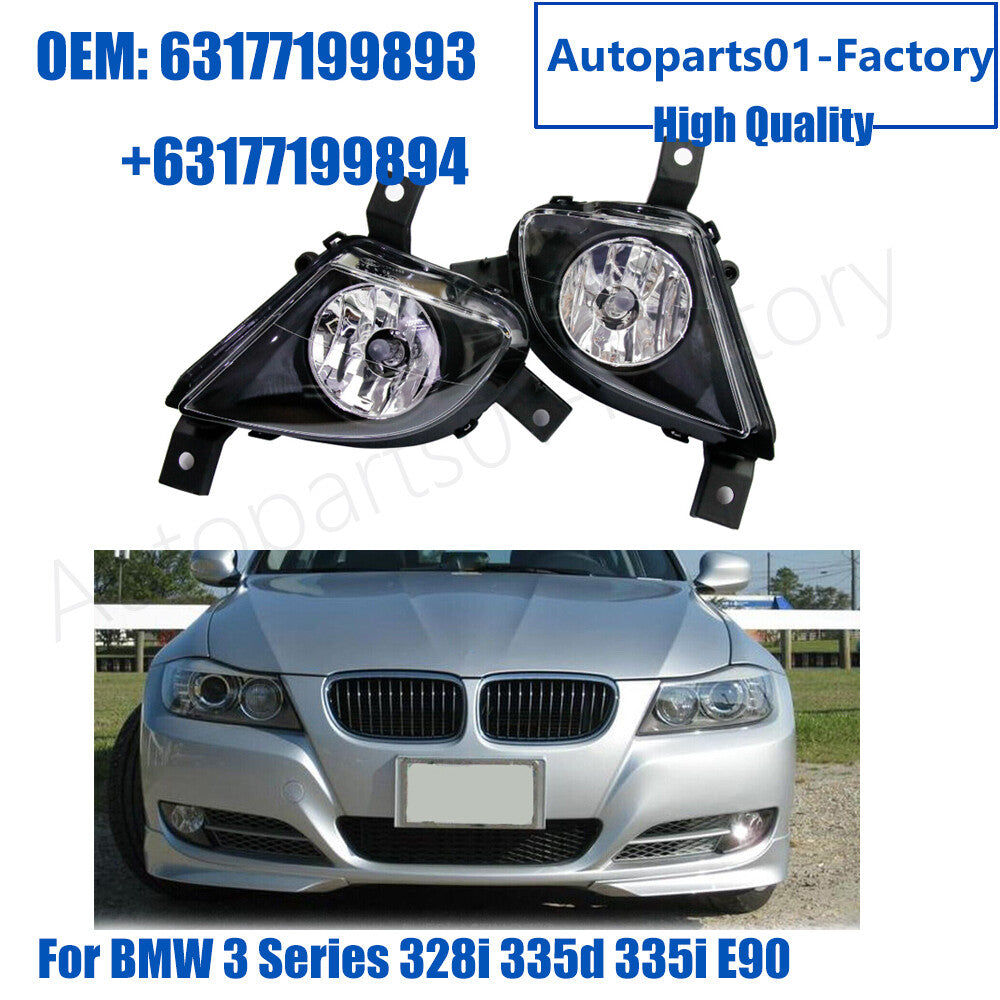 1Pair Front Left+Right Bumper Fog Lamps for BMW 3 Series 328i 335d 335i E90