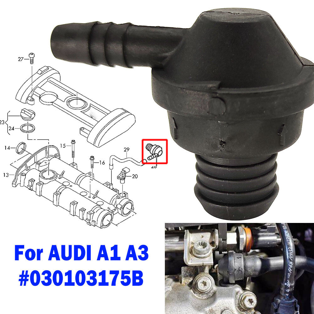 For VAUDI A1 8X A3 8P 030103175B 1.2 1.4 TSI Engine Breather Hose One Way Valve Q