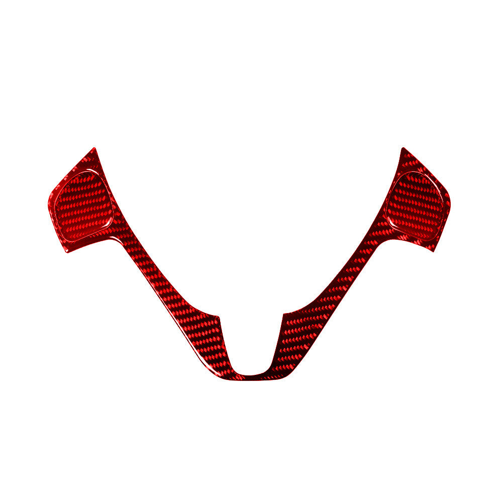 3X Red Carbon Fiber Steering Wheel Accent Cover Trim for Ford Fiesta 2011-2015