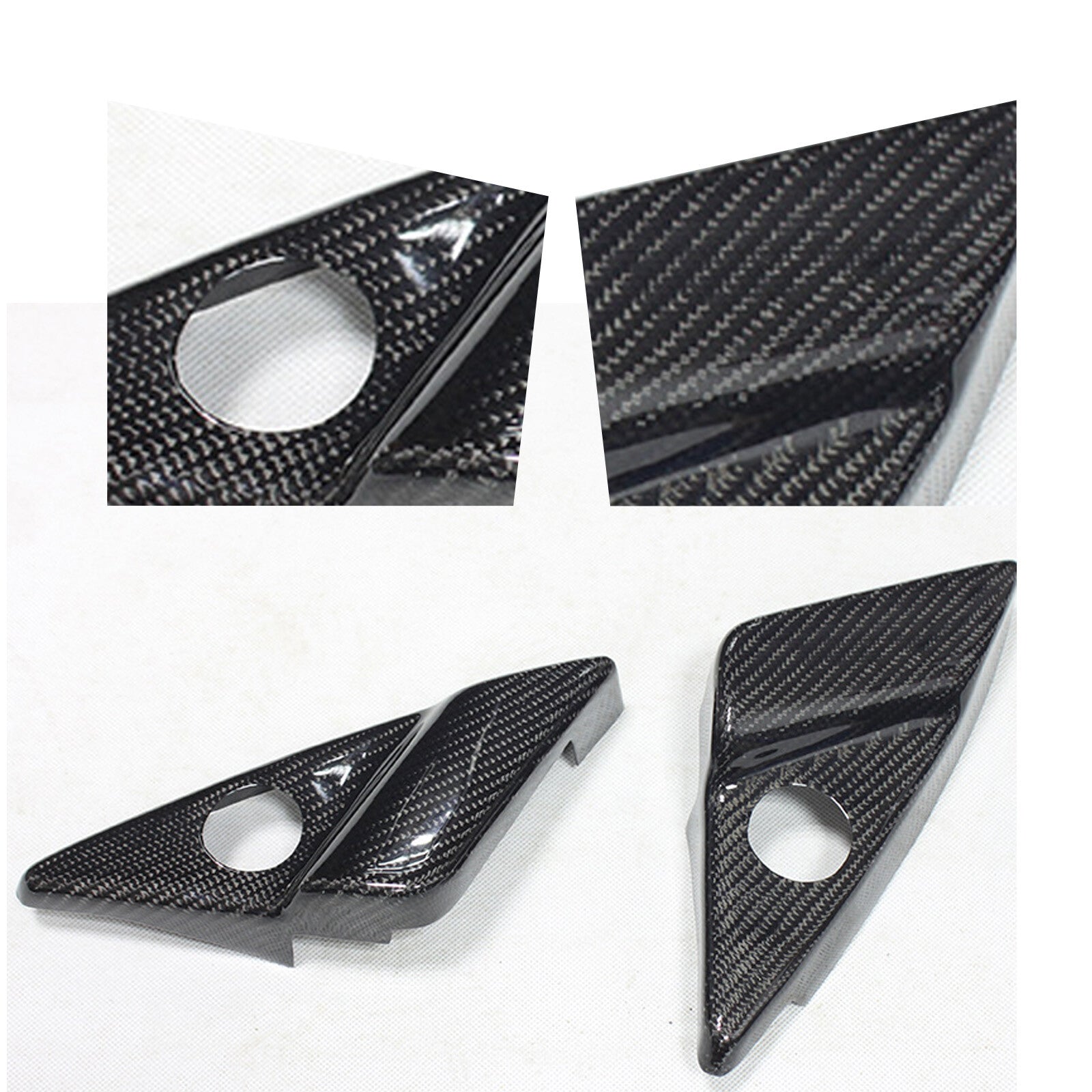 Carbon Fiber A Pillar Speaker Panel Cover Trim fit for Maserati GranTurismo 08-16 AT