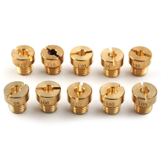 10Pcs Carburetor Main Jet For Dellorto PHBG SHA 5mm #98-110 112 115 120 125 130 Q