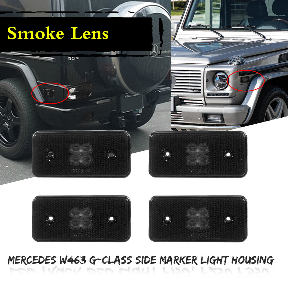 Smoked front and rear side marker light housings suitable for 2002-15 for Mercedes-Benz G550 G500