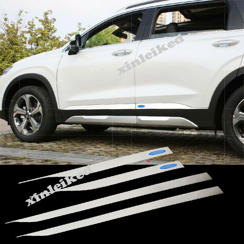 4P for Hyundai Santa Fe ix45 2019-2021 Silver Side Door Body Molding Cover Trim