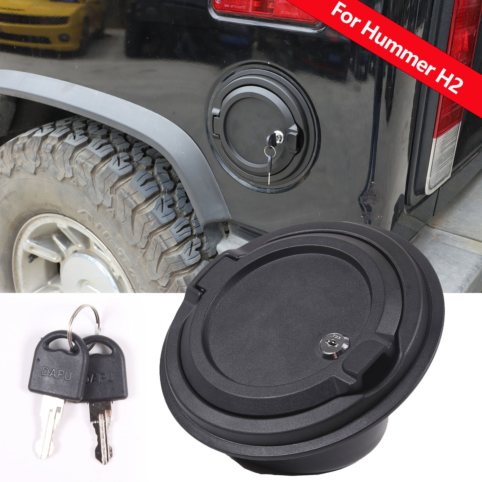 Fuel lock cap for Hummer H2 2003-2009, fuel filler door cover trim, . n