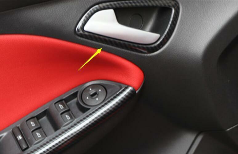 Carbon Fiber Inner Door Handle Cover Trim 4PCS Fit for Ford Focus ST RS 2012-14