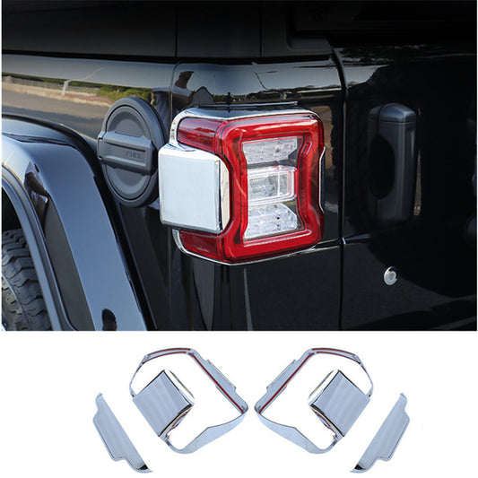 Rear Lamp Tail Light Cover Chrome Trims Garnish for Jeep for Wrangler JL 2018-2022