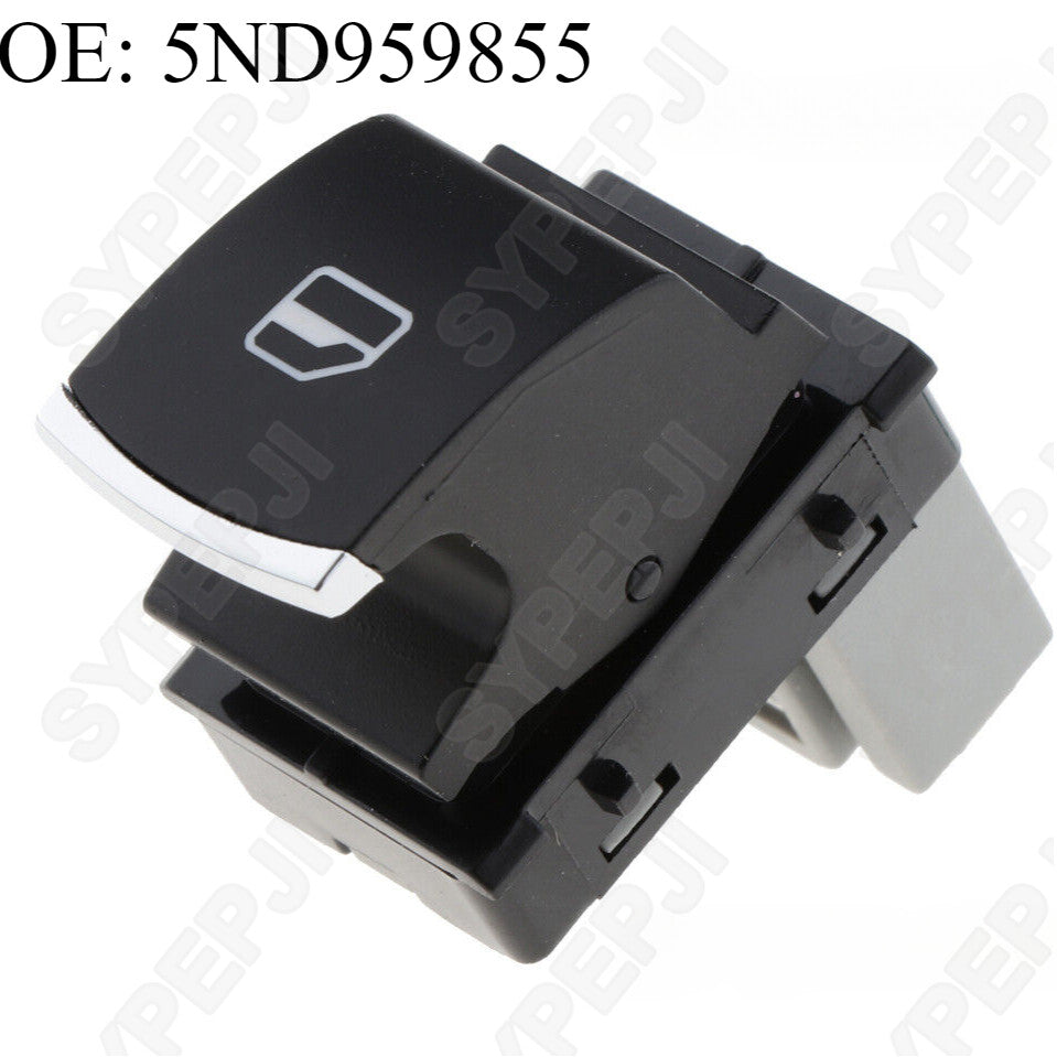 5ND959855 Chrome passenger window switch suitable for Volkswagen for Golf , for Jetta MK5, MK6, for Passat , and for Tiguan .