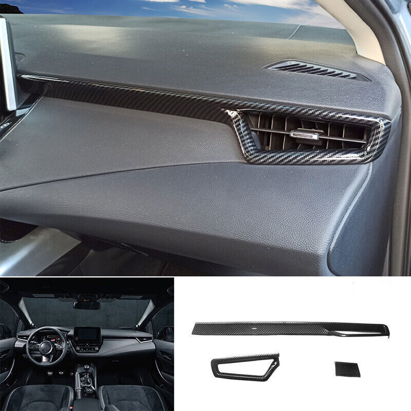 For GR for Corolla 2023-2024 ABS Carbon Central Console Instrument Strip n