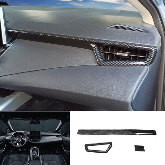For GR for Corolla 2023-2024 ABS Carbon Central Console Instrument Strip n