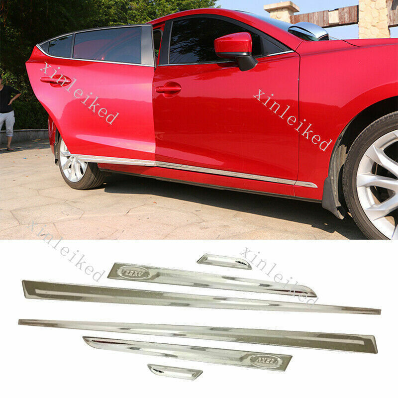 for Mazda 3 Axela sedan 2017-18 Chrome Steel Side Body Molding Strip Trim Cover