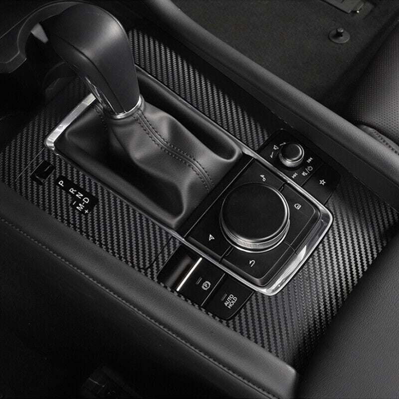 Carbon Fiber Center Console Panel Sticker Trim for Mazda 3 2019-2024