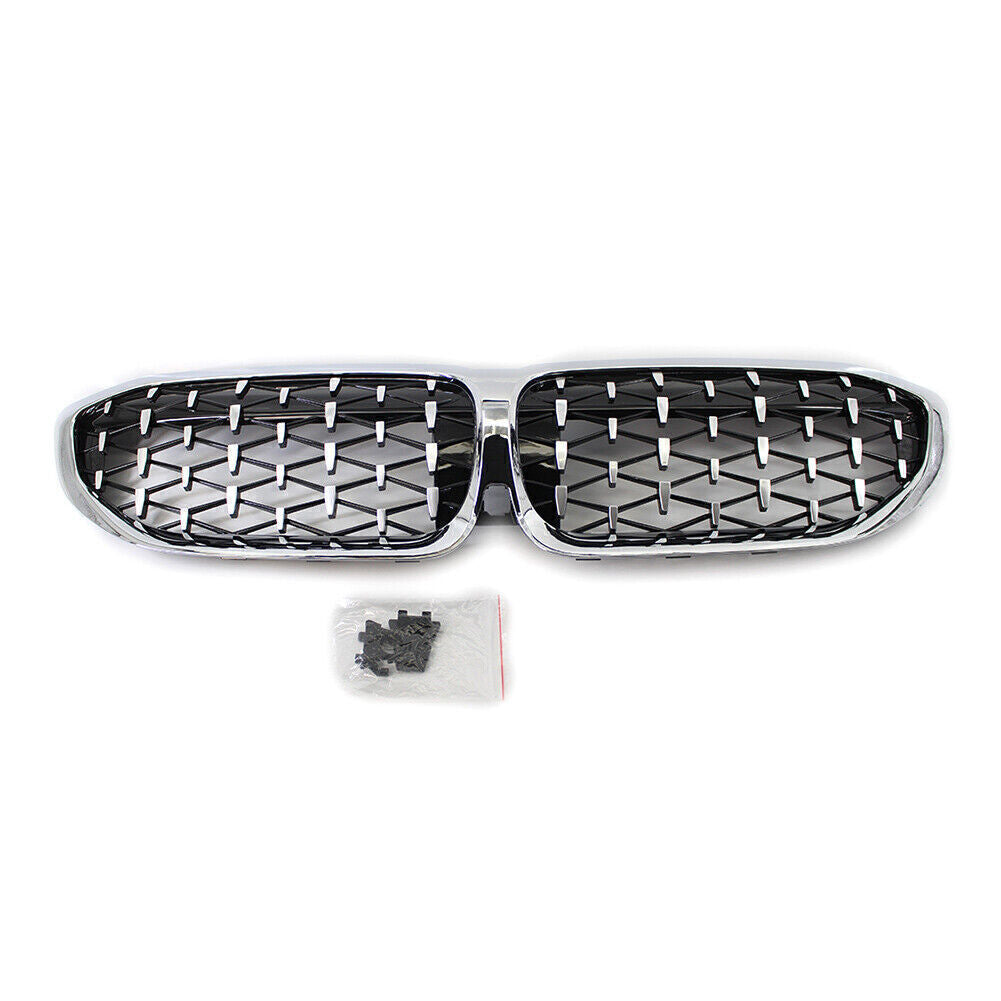 Fit for BMW New 3 Series G20 2019-22 Front Kidney Grille Diamond Style Grill Chrome