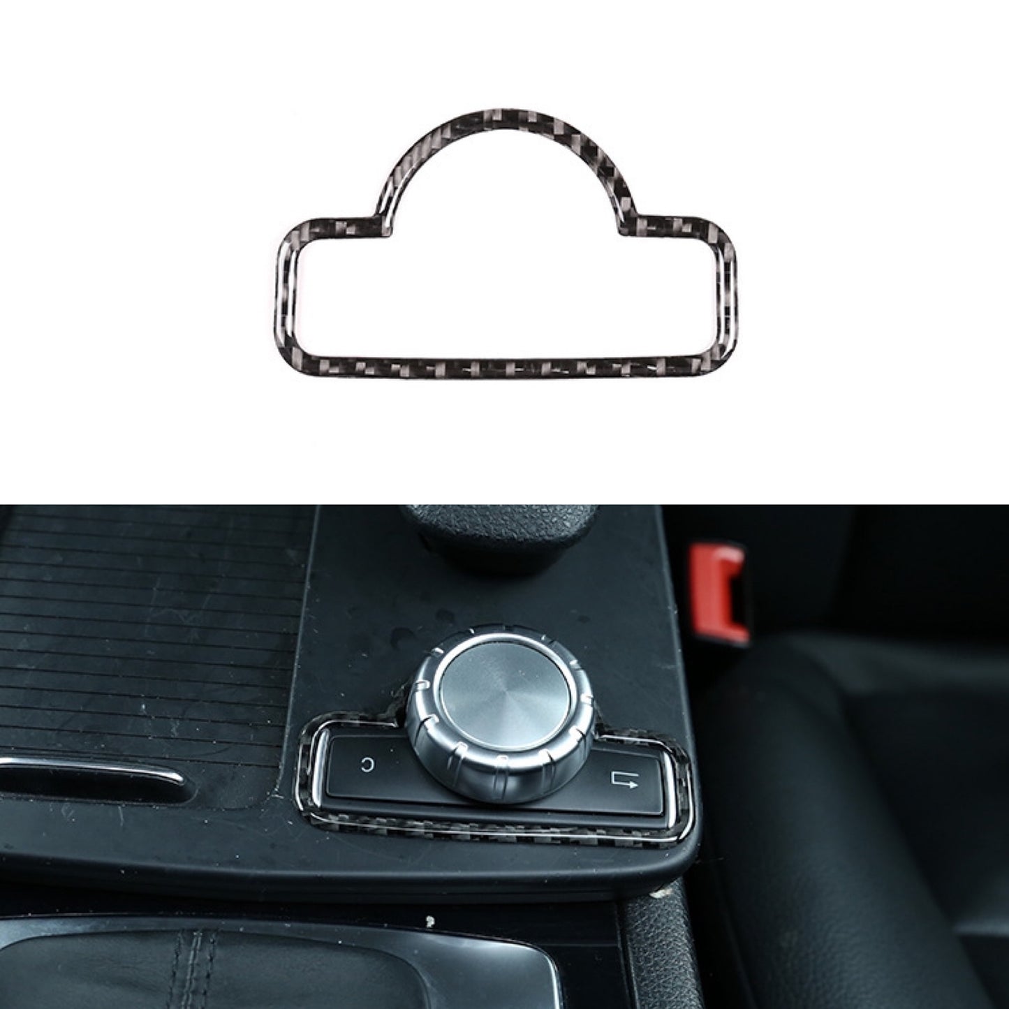 Carbon fiber multimedia decorative ring sticker suitable for Mercedes-Benz C-Class W204