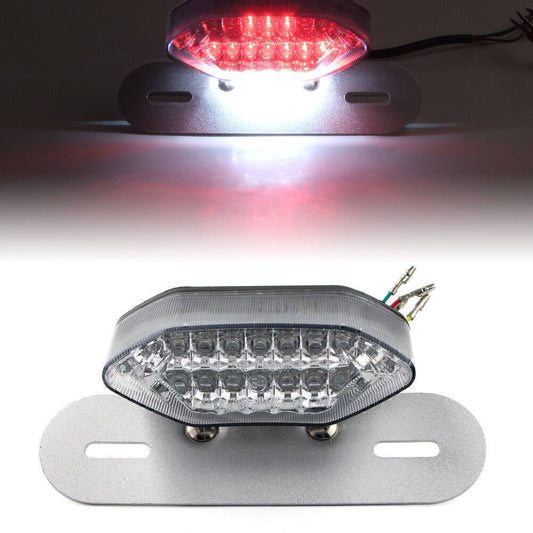 1x Smoke Lens 16 LEDs Turn Signal Brake License Plate Integrated Tail Light Lamp