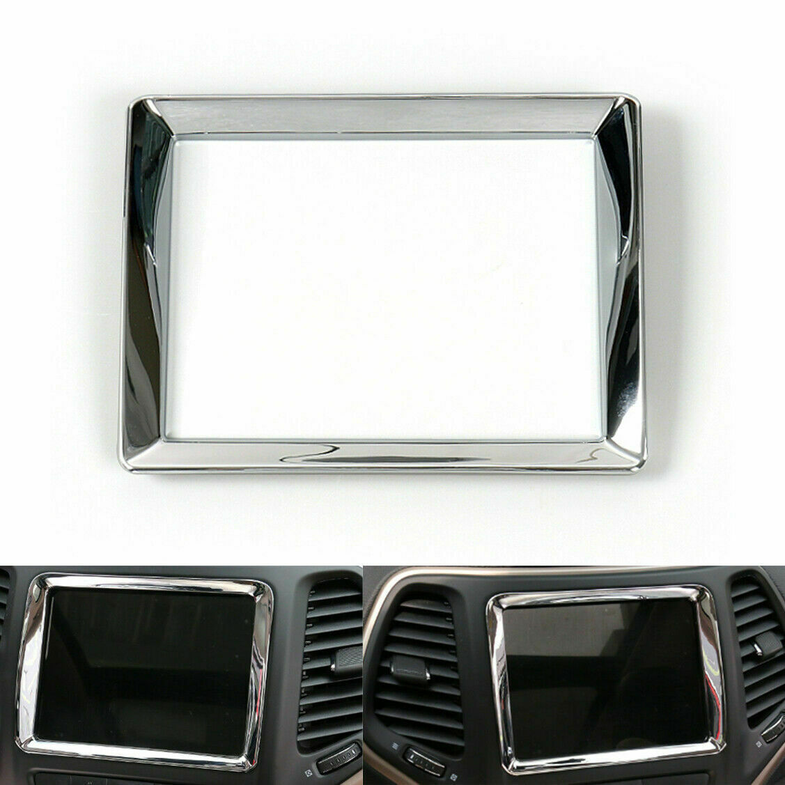 Silver Dashboard Navigation Frame Cover Trim for Jeep Grand Cherokee 2011-2020