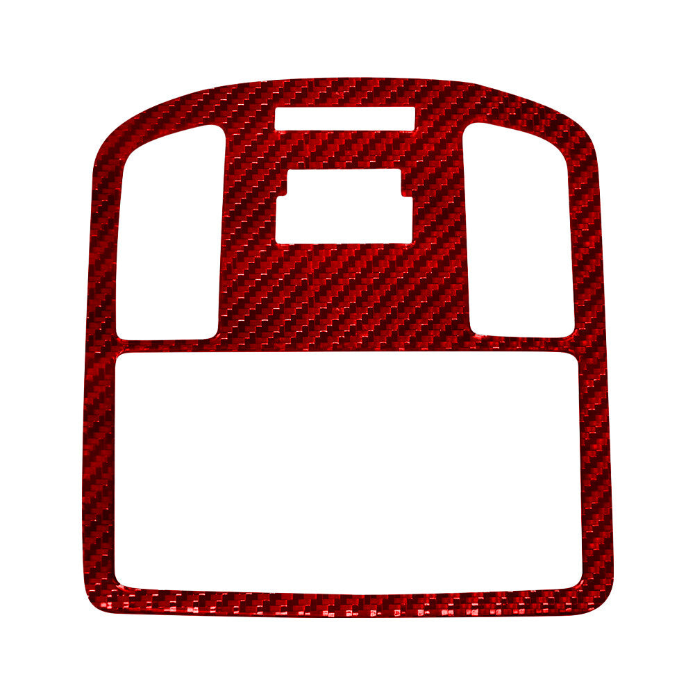 Red carbon fiber interior headrest console frame cover trim for Toyota Hilux