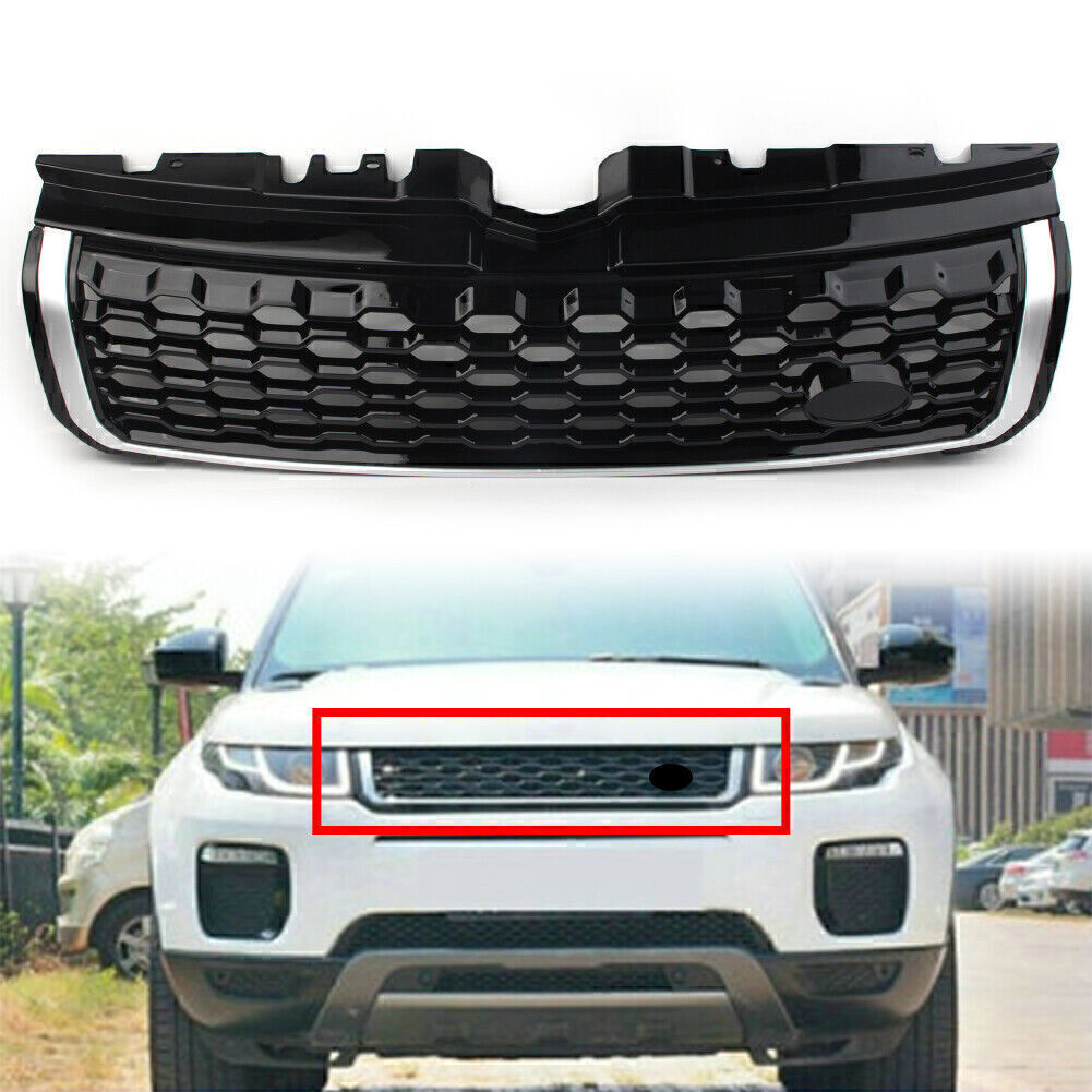 Upper Front Grille Grill for Range Rover Evoque 2010-15 2016 2017 2018 Black Car