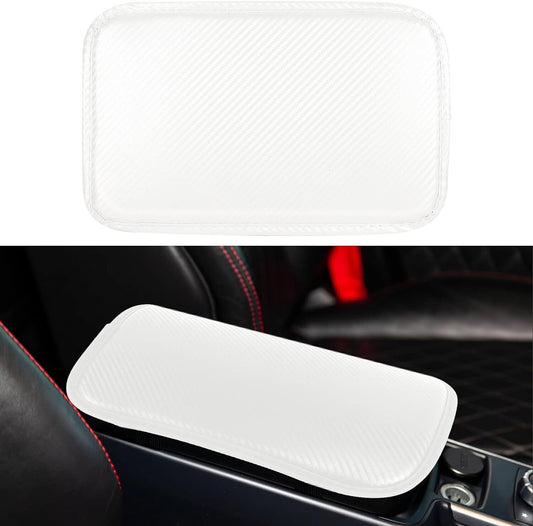 1Pc Carbon Fiber Car Center Console Armrest Mat Pad Cover New Accessory White