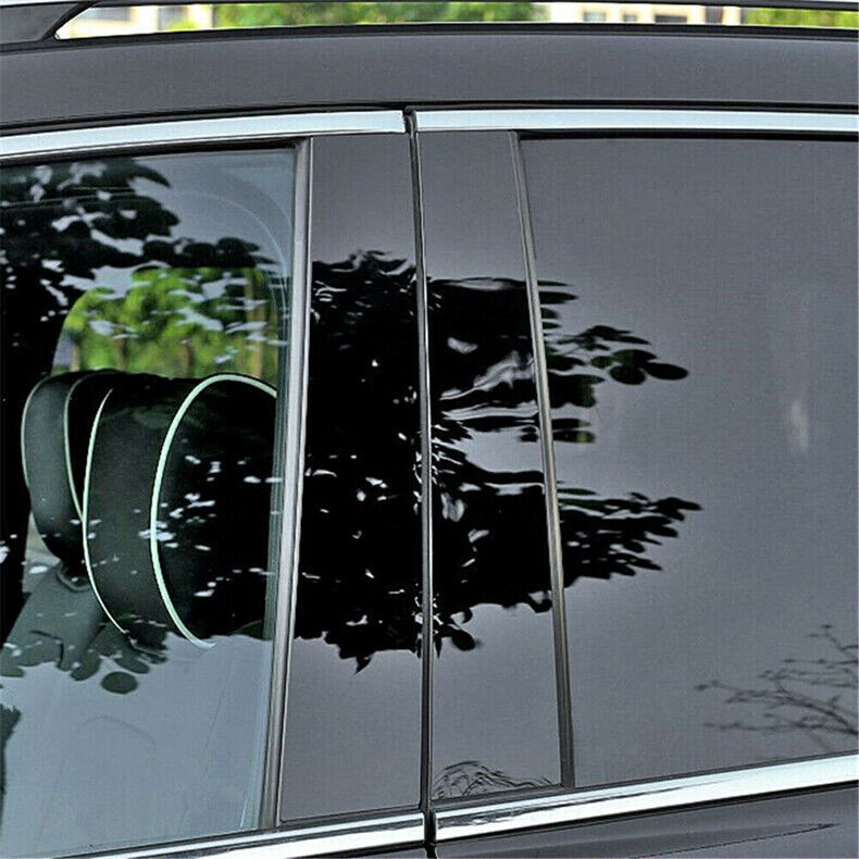 6PCs for Kia Forte Sedan 2014-2018 Piano Black Pillar Posts Door Trim Cover Kit