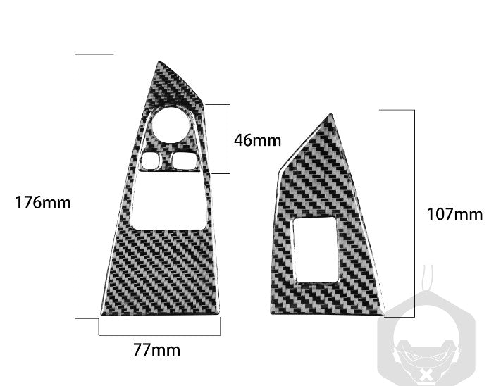 2X Carbon Fiber Rear Air Vent Outlet Frame Cover Trim For Hilux 2015-2021 v