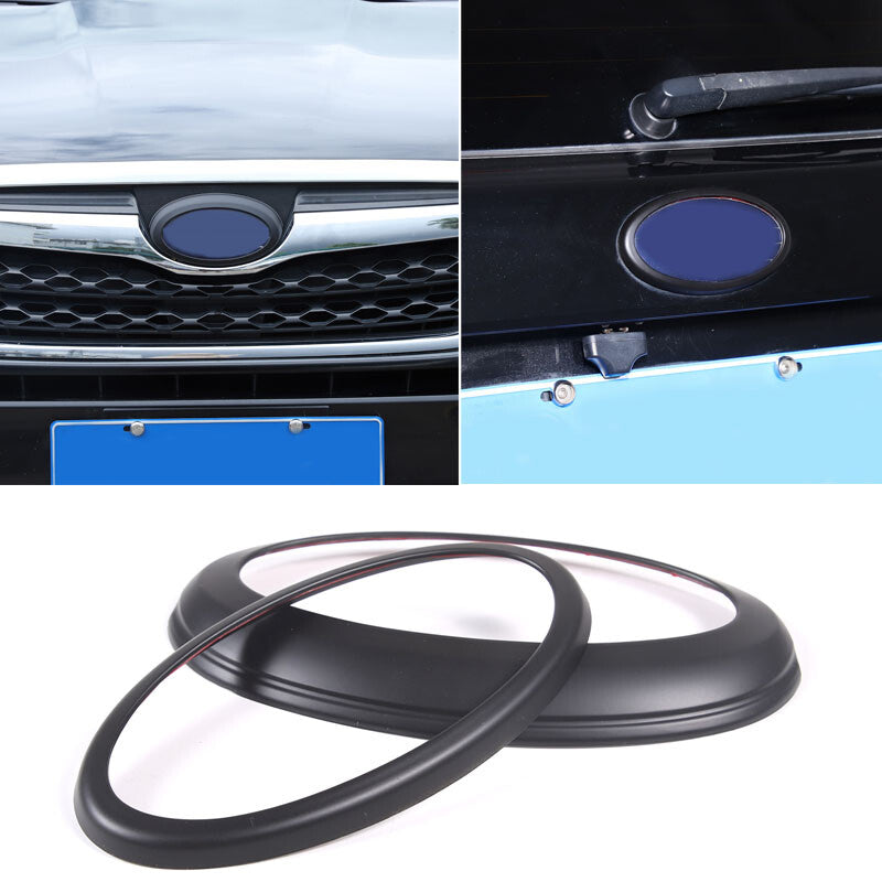Matte front and rear logo badge ring protective case (2 pieces) for Subaru Forester 2013-2018 n