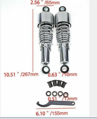 Chrome 10.5 267mm Rear Shock Absorber Fit for Harley Sportster 883 1200 XL1200X