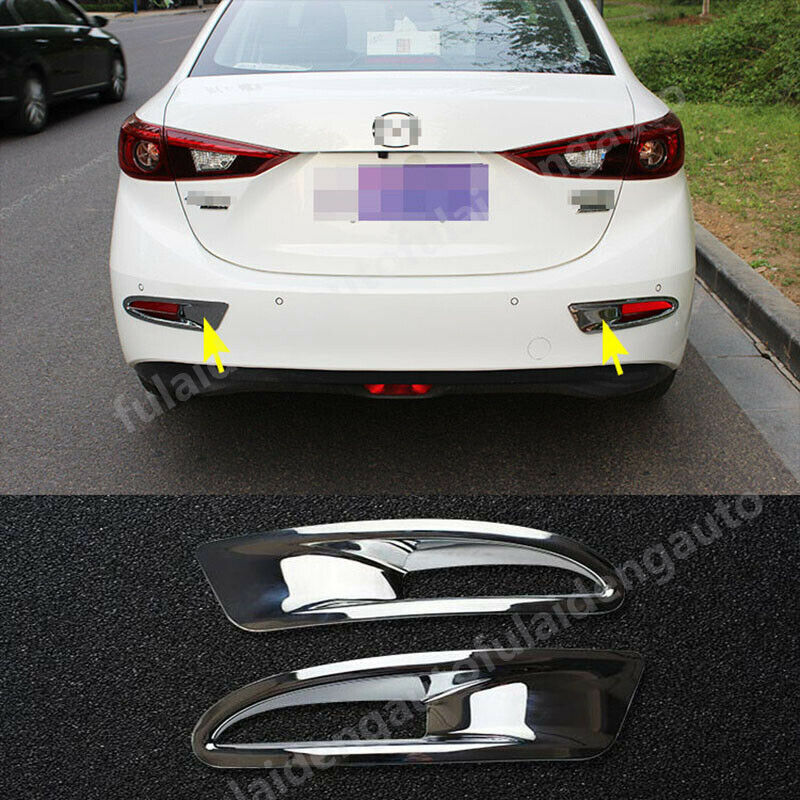 for Mazda 3 Axela Sedan 2017-2018 Chrome Rear Fog Light Lamp Cover Trim Decorate