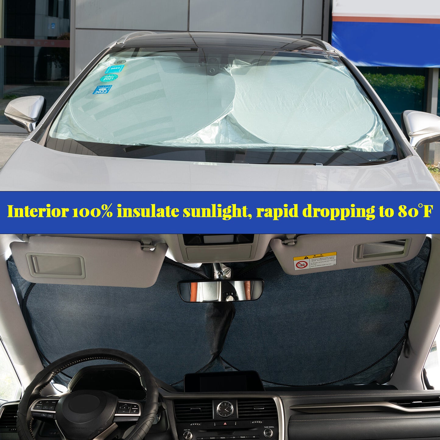 Car Sun Shade Front Rear Windshield Visor Auto UV Block Cover Protector Foldable