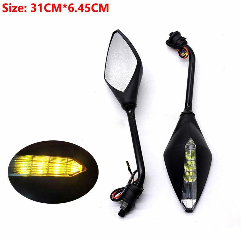 10mm Motorcycle LED Turn Signal Indicator Rearview Mirror (ABS Plastic) n