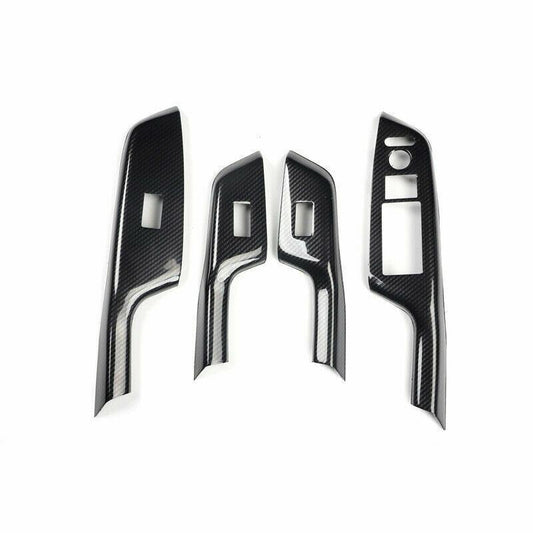 Carbon Fiber Window Lift Panel Switch Cover Trim for Honda Gen for Civic 2012-2015