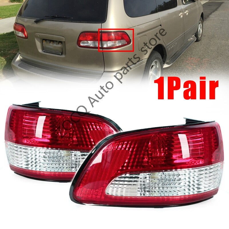 1Pair Outer Rear Bumper Tail Light Brake Stop Lamp for Sienna 2001-2004 v
