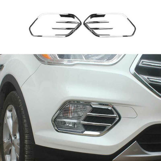 Chrome Front Fog Light Lamp Frame Moulding Trim 2X for Ford Escape Kuga 17-2019