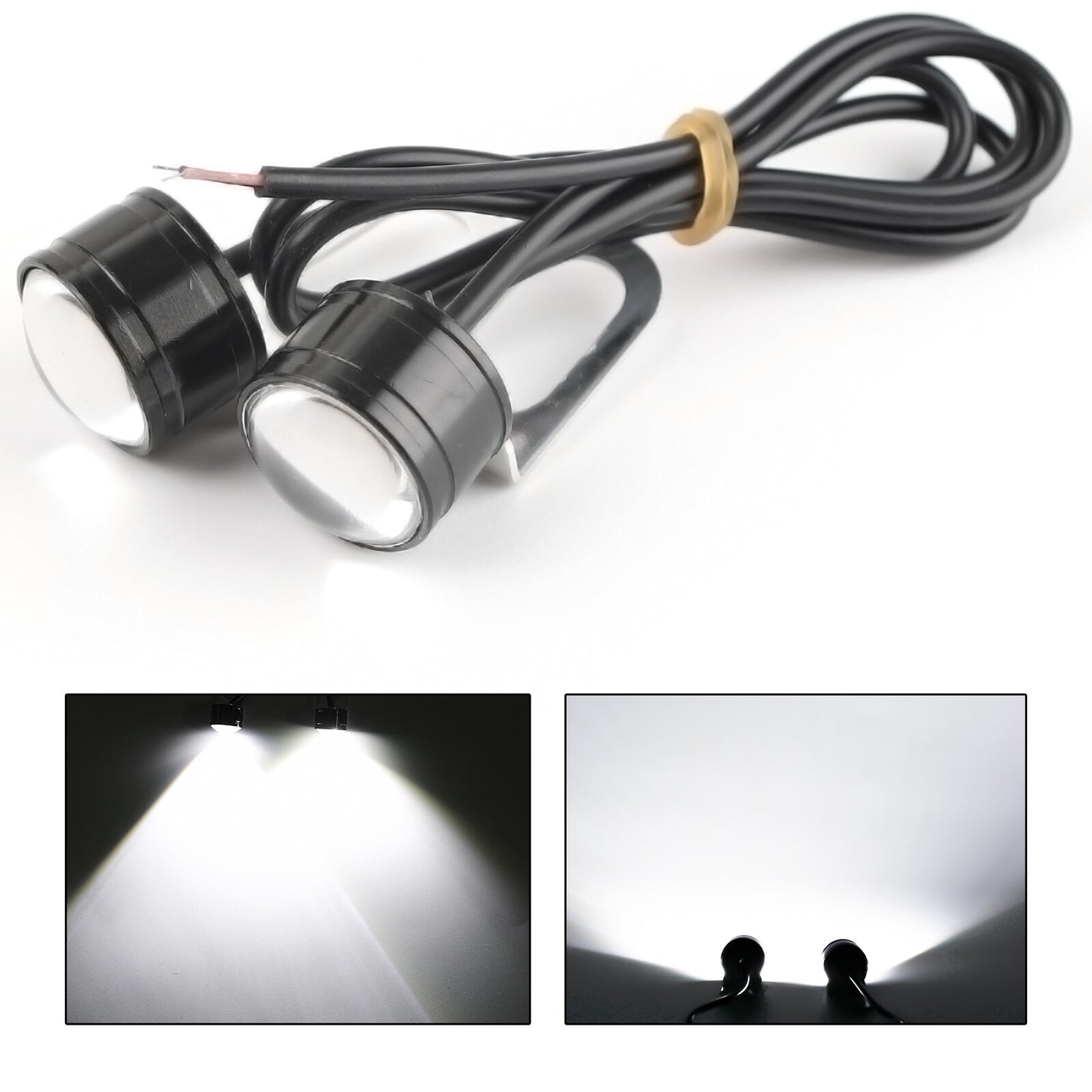 2 x 12V Motorrad Nebelscheinwerfer Zusatzscheinwerfer Scheinwerfer LED Lauflicht Q