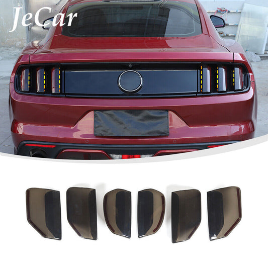 Smoked Black Tail Light Lamp Cover Guard Trim Bezels for Ford for Mustang 2015-2017