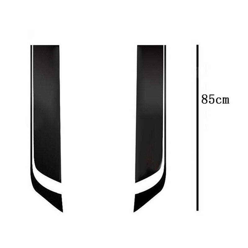 2PCS Universal Black SUV Car Hood Stripe Decal Auto Vinyl Bonnet Sticker Trim v