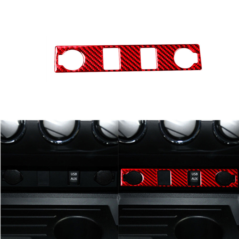 Red Carbon Fiber Cigar Lighter Switch Trim Sticker for Toyota Tundra 2014-2018