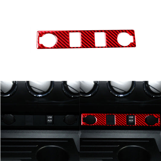 Red Carbon Fiber Cigar Lighter Switch Trim Sticker for Toyota Tundra 2014-2018