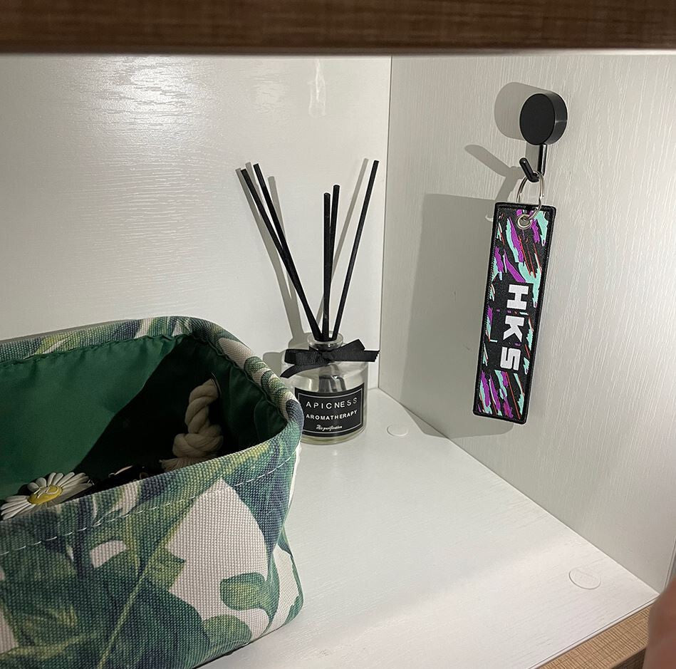 Car keychain/key ring embroidered nylon car accessories HKS black for Mazda