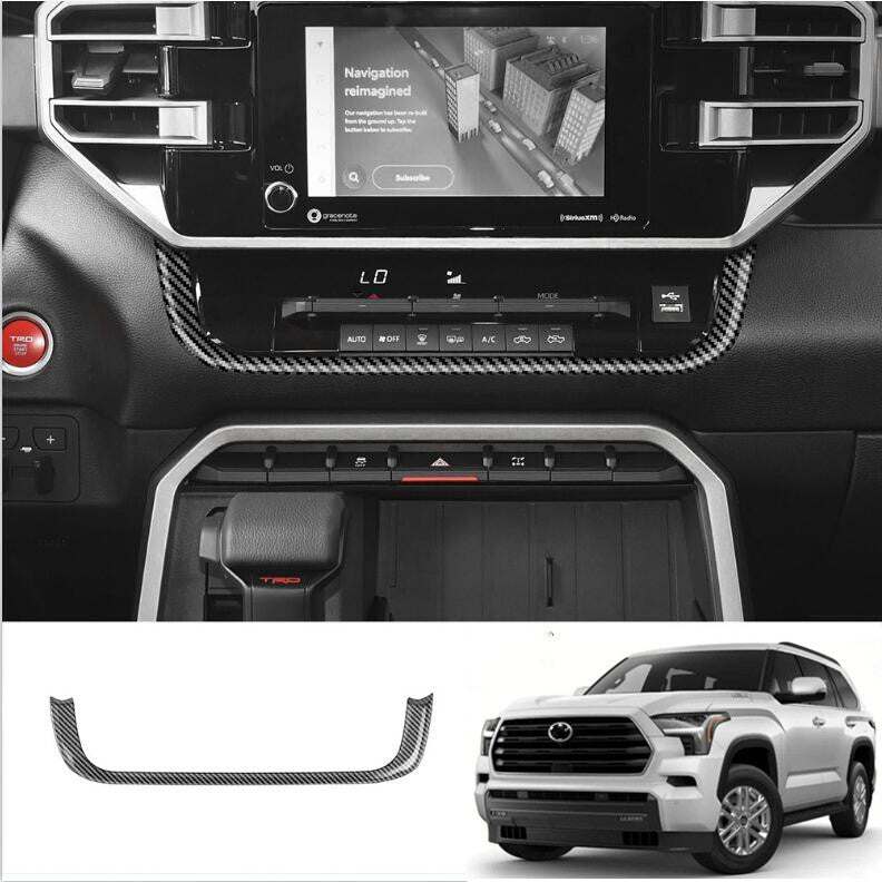 Carbon Fiber 1p Center Console Dashboard Panel Trim For Sequoia 2023 2024 v