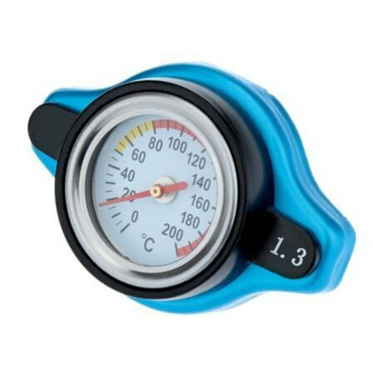 Aluminum Alloy Car Thermostatic Radiator Cap W/Water Temp Gauge 1.3 Bar Pressure