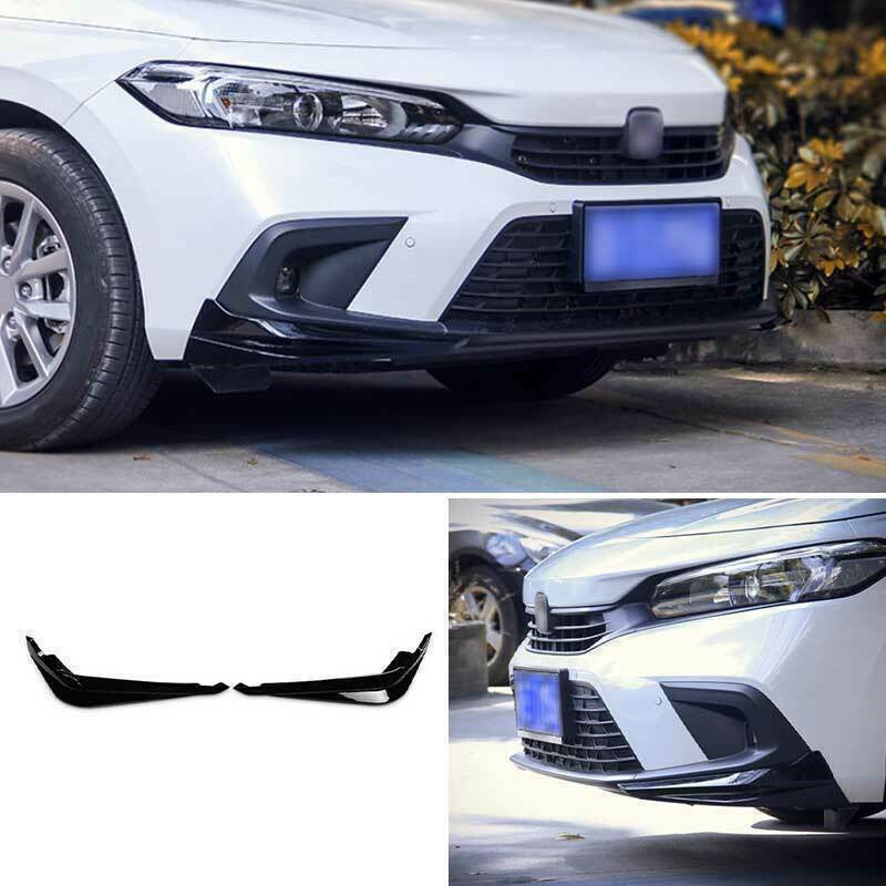 for Honda for Civic 2022-2023 Black Front Bumper Side Corner Spoiler Splitter Guard