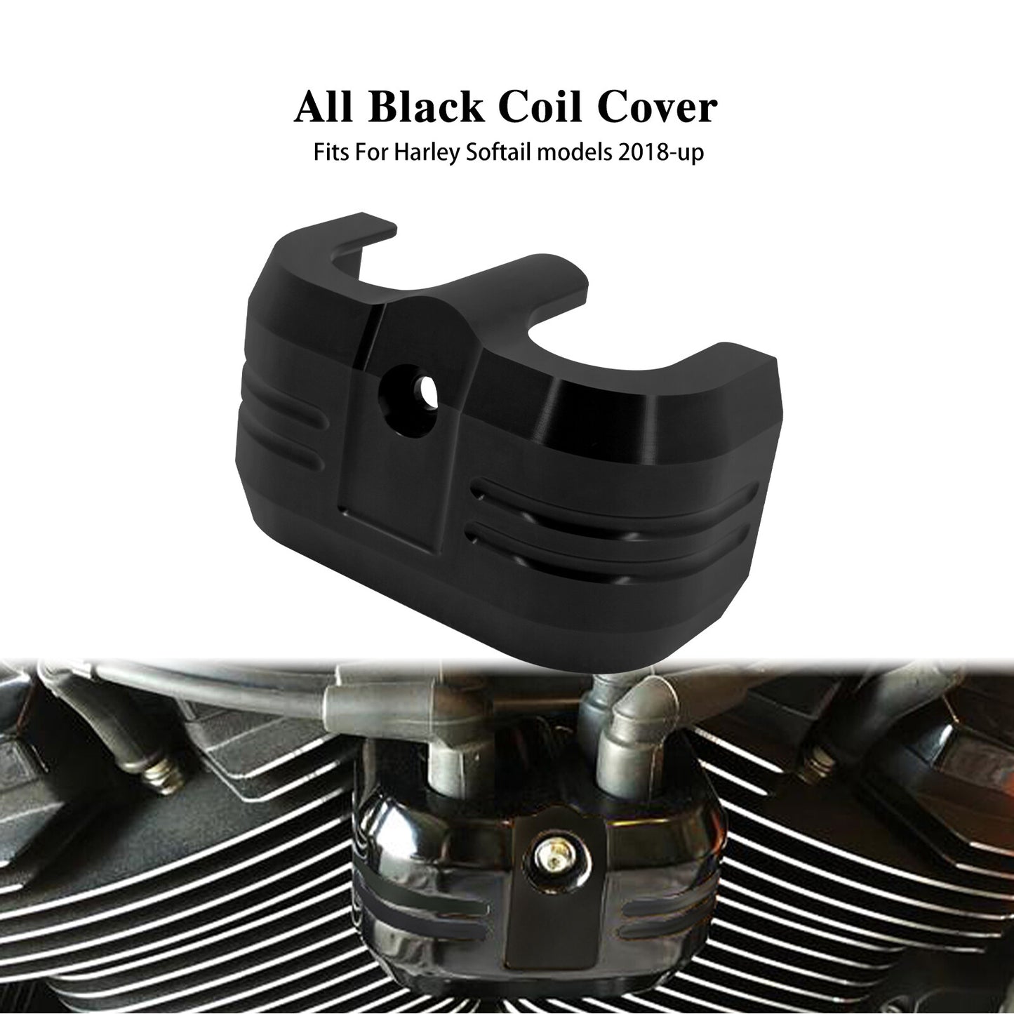 Black Aluminum Coil Cover Fit for Harley Softail Street Fat Bob Breakout 18-2024 Q