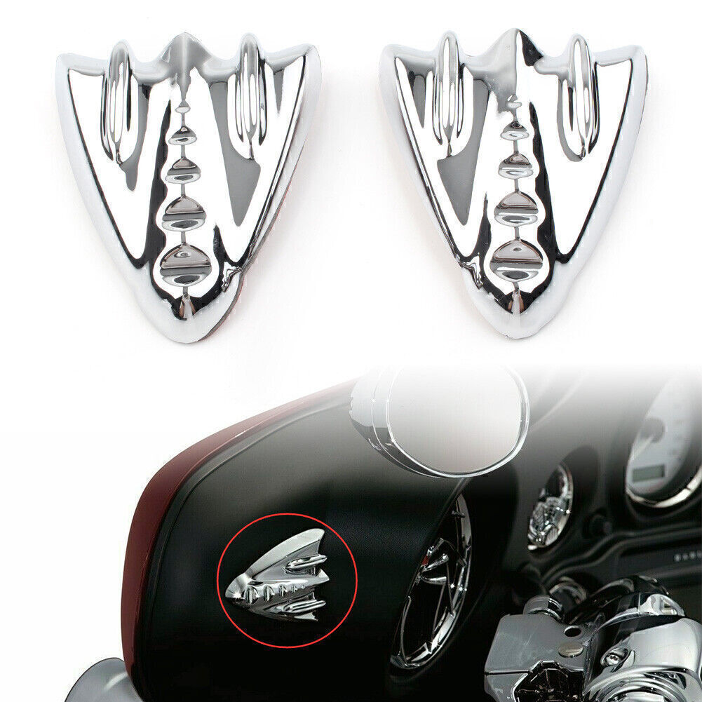 Chrome Inner Fairing Mirror Block Off Cover Plates for Harley Street Glide 06-13
