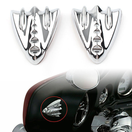 Chrome Inner Fairing Mirror Block Off Cover Plates for Harley Street Glide 06-13