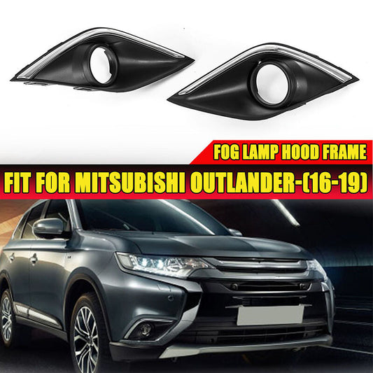 pair of front fog light protector bezel trims for Mitsubishi Outlander 2016 - 2019