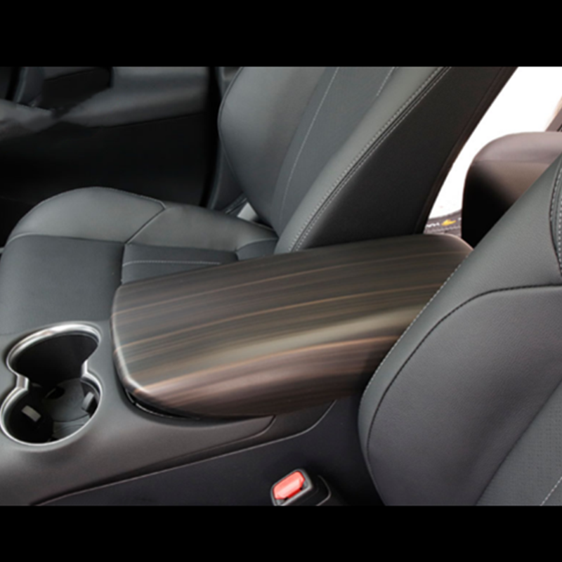 Matte Wood Grain Console Armrest Box Panel Trim Cover for Toyota Venza 2021-2023