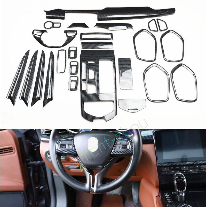 for Maserati Quattroporte 14-21 Carbon Fiber ABS Interior Accessories Decor Trim n