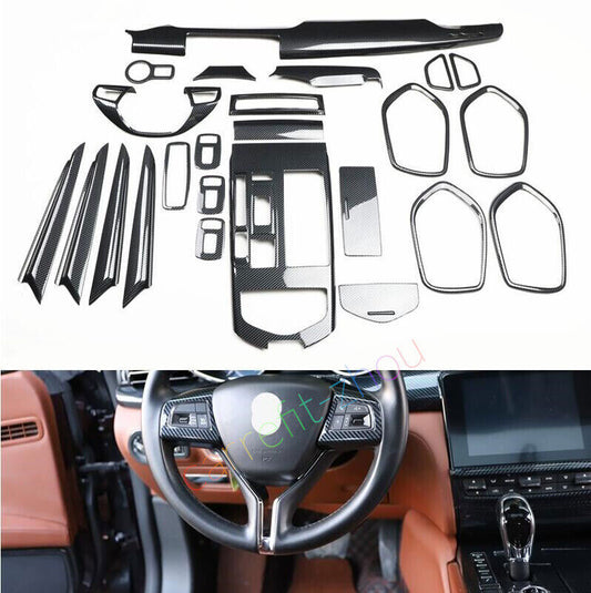 for Maserati Quattroporte 14-21 Carbon Fiber ABS Interior Accessories Decor Trim n