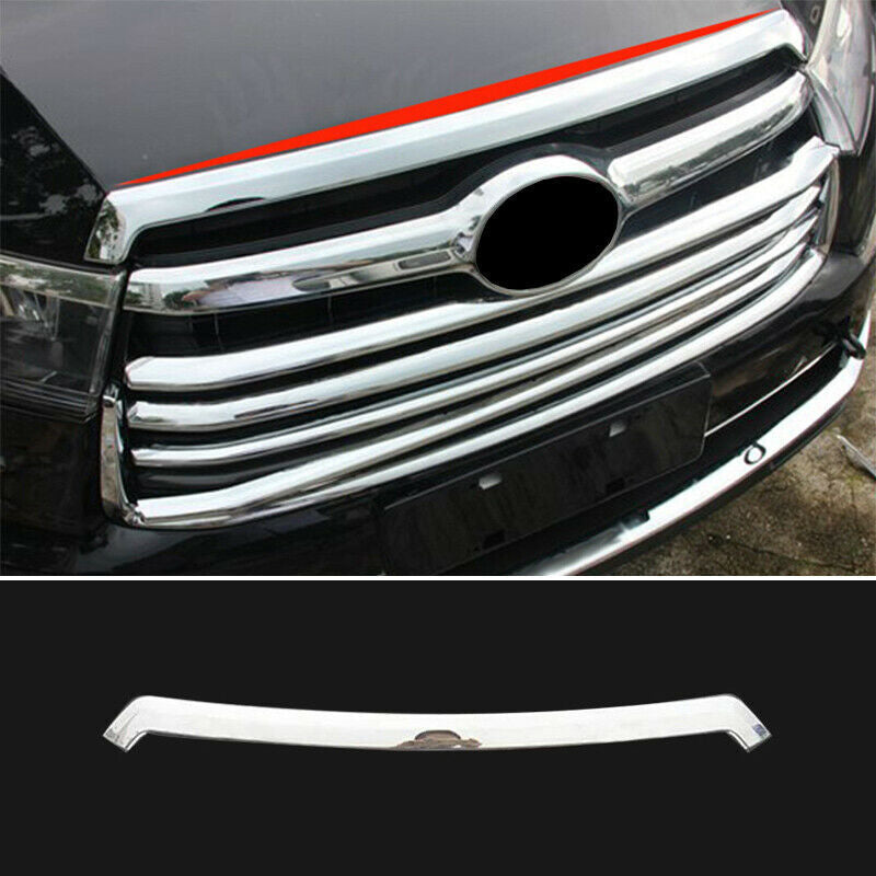 Chrome Front Engine Hood Grille Trim Strip Cover for Toyota Highlander 2014-2019