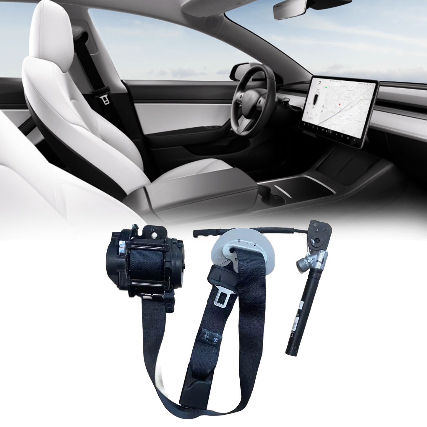 Left front seatbelt puller and pretensioner for 2017-2023 for Tesla Model 3